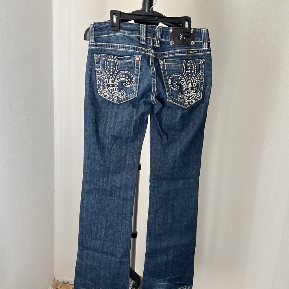 Miss Me Fleur De Lis Flower Bootcut Denim Jeans
